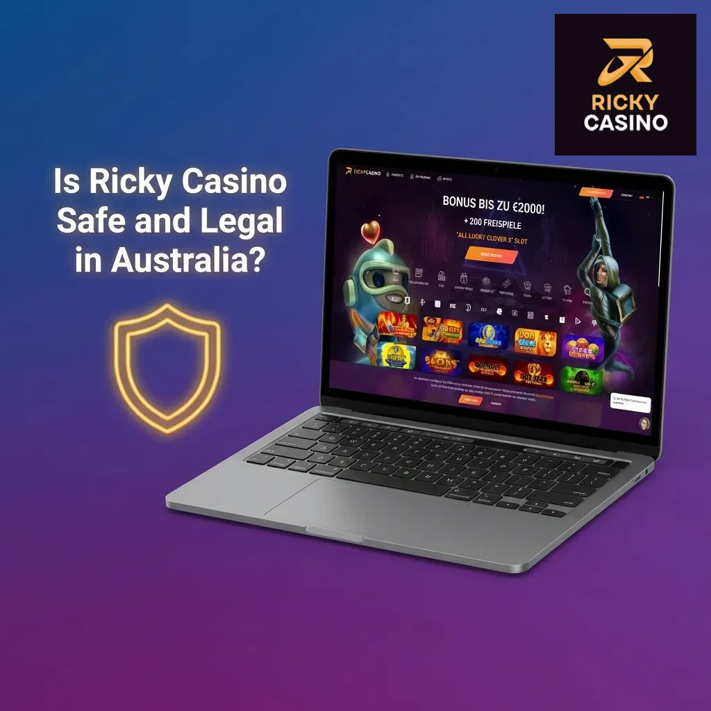 Ricky Casino safety certifications including Curacao license badge, SSL encryption icon, and responsible gaming tools display