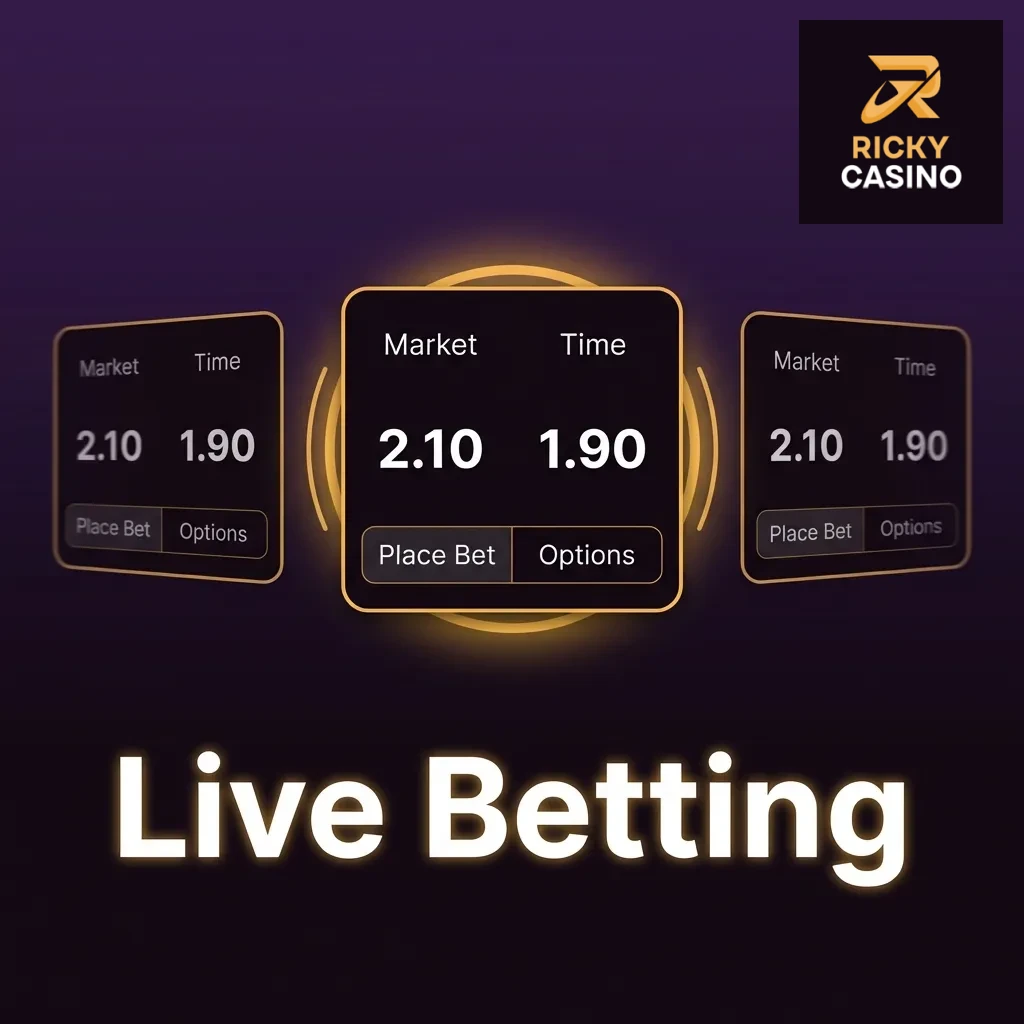 Real-time sports betting interface showing live odds, scores, and in-play markets for AFL, NRL, cricket, and tennis matches